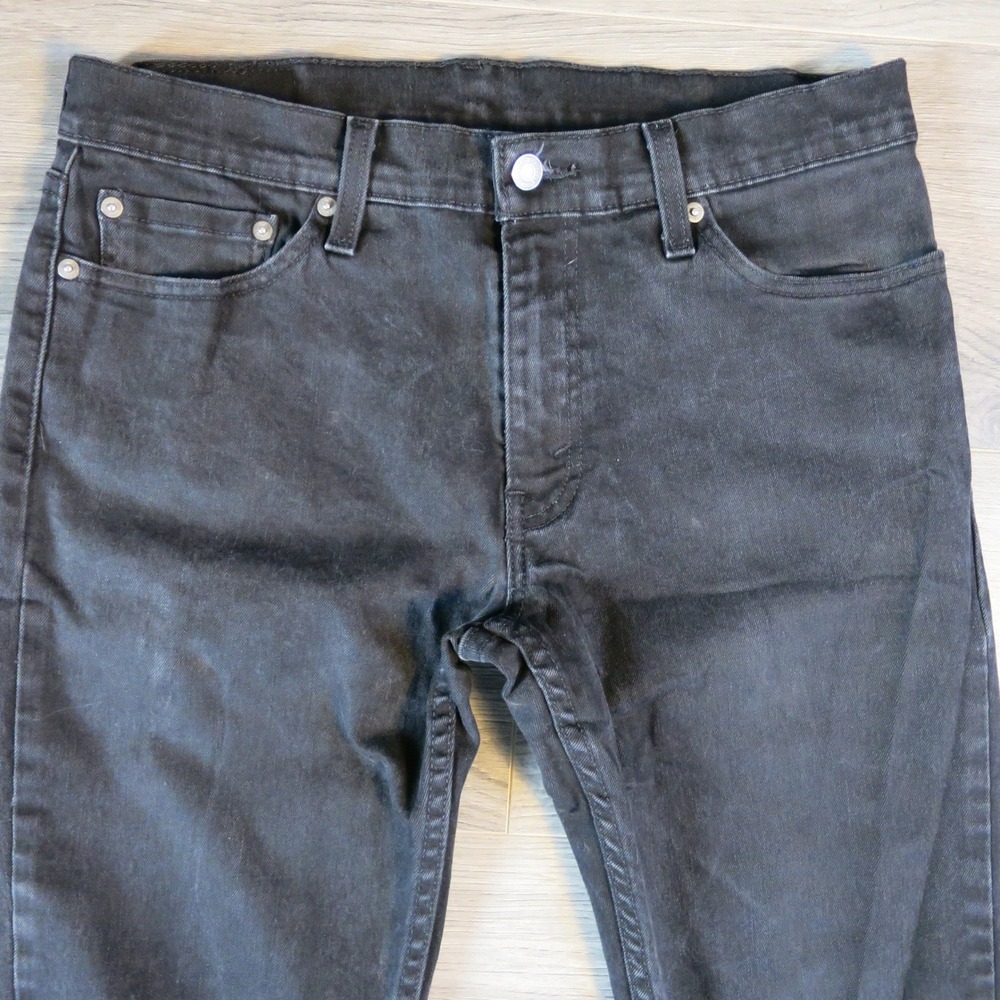 Levis Premium 511 Jeans Mens 32x32 Black Denim Slim Straight Stretch Waterless - Picture 4 of 13